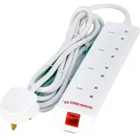 Microconnect MC-UKSURGESTRIP4-2M, 2 m, Drinnen, Typ G (BS 1363), Typ G, 1,25 mm², Weiß