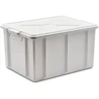 Merkloos Kunststoff-Aufbewahrungsbox mit Deckel, 50 x 40 x 26 cm