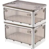 Merkloos Omgoods – Set aus 2 stapelbaren Aufbewahrungsboxen mit Rollen – 28 Liter