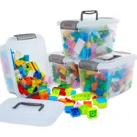 Merkloos Omgoods – 4 Aufbewahrungsboxen aus Kunststoff mit Deckel