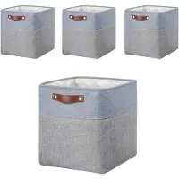 Merkloos Omgoods – Set aus 4 Aufbewahrungsboxen – Grau-Blau – 33x33x33 cm