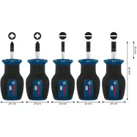 Bosch PRO Stubby-Schraubendreher PZ/SL, 5-teilges Set - 1600A03HU7