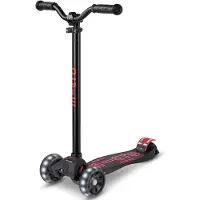 Micro Kinderkickboard Maxi Deluxe Pro LED (black red)