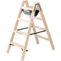 MUNK Günzburger Steigtechnik MUNK Holz Stufen-Stehleiter 2x4 Stufen