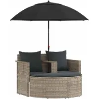 vidaXL Garten-Sofa 8 stk. Poly-Rattan Hellgrau und Dunkelgrau