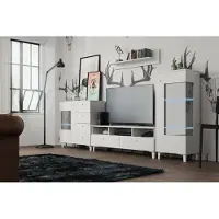 AEA Wohnzimmer Set Vitrine Kommode Wandregal Wohnwände Kommoden Design Schrank 4tlg.