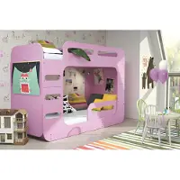 AEA Kinderbett Doppelstockbett Stockbett Jugendbett Bett Betten Rosa Holz Sofort