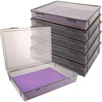 Merkloos Set aus 6 A4 Dokumentenkästen, Stapelbare Aufbewahrungsboxen