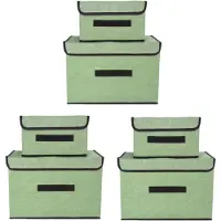 Merkloos Faltbare Aufbewahrungsboxen mit Deckel, 6 Stück, Hellgrün