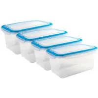 Merkloos Set von 3 Luftdichten Aufbewahrungsboxen, Blau, 2.5L