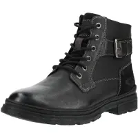 Camel active Schnürboots , Herren, Gr. 41, wärmend, schwarz, Leder, Schuhe Schnürboots, Schnürstiefelette, Workerboots mit Profilsohle