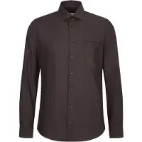 Seidensticker Flanellhemd "Schwarze Rose", Herren, Gr. L (42), normale Ärmellängen, braun, 100% Baumwolle, unifarben, regular fit, 2-Knopf-Manschette, Hemden Flanellhemd, Regular 1/1 Kentkragen Uni