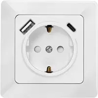 Logilink PA0253, CEE 7/3 + USB, CEE 7/3, 3P, Wand, Weiblich, Weiblich