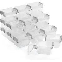 Merkloos Omgoods – Aufbewahrungsbox, 20 Stück – Stapelbare Mini-Organizer – Bastelbedarf/Werkzeug – Kunststoff mit Deckel – 9 x 7 x 5 cm – Langlebig – Aufbewahrungsboxen