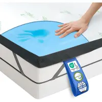 KomfortKissen Premium Komfort Gel Topper 140x200cm, H2 H3 Matratzentopper mit 7cm Gel-Memory-Schaum, Matratzenauflagen mit abnehmbarem Bambusbezug, mit 3D-Luftstrom