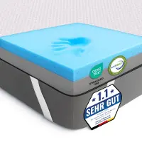 KomfortKissen 2-in-1 Komfort Topper 200x200cm - Duo Matratzen-Topper mit Gel-Memory-Schaum, Mesh-Seiten & Elastikbändern – Ideal für Seiten-, Rücken & Bauchschläfer