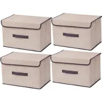 Merkloos Omgoods – Set aus 4 zusammenklappbaren Aufbewahrungsboxen mit Deckel