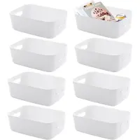 Merkloos Omgoods – Set aus 8 Aufbewahrungsboxen – Kunststoff – Mit Tragegriffen – Multifunktional – Stapelbar – 20,5 x 14,5 x 7,5 cm – Aufbewahrungsboxen
