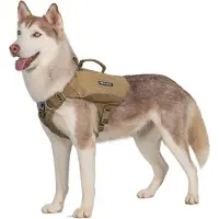 Unyqoos CAMELUS Hunderucksack L – 420D Nylon, leichtes atmungsaktives Design mit Antirutsch‑Mesh, Y‑Gurt, YKK‑Reißverschlüsse, UTX‑Duraflex‑Schnallen, Coyote Braun, für M/L