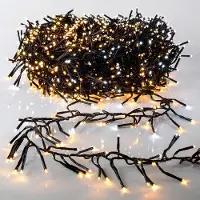 Spetebo Büschel Lichterkette kalt & warm weiß Mix dimmbar mit Timer - 1512 LED - Weihnachtslichterkette 14 m mit Netzstecker für Außen und Innen
