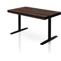 Jan Nowak Elektrischer Sit-Stand-Schreibtisch mit Schublade und kabellosem Qi-Ladegerät, schwarz/Nussbaum, 1200 mm: ELLIS