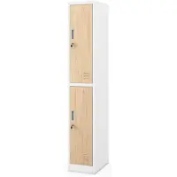 Jan Nowak Arbeitsschutz-Kleiderschrank Für Mitarbeiter Einzelmodell 2 Fächer mit Kleiderstange 185x32x45 cm IGOR 1 Plus Weiß Sonoma Eiche