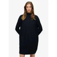Superdry Strickkleid "SLOUCHY CABLE KNIT DRESS" Materialmix, loose fit, hochwertig mit Woll-Anteil