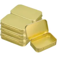 Merkloos Solidchoice – Set aus 6 Mini-Metallbehältern – Tragbare, luftdichte Aufbewahrungsboxen in Gold