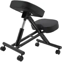 StarTech.com Ergonomischer Kniestuhl - Bürostuhl - Höhenverstellbar - Gepolstert - Drehbar - Mit Rollen - Max. Belastbarkeit 100 kg - Schwarz