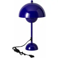 Alpinaluz SHIMO Tischlampe E27, elektrisch blaue Metalllampe mit Halbkugel-Schirm und Schalter
