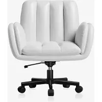 StarTech.com Bequemer Schreibtischstuhl - Ergonomischer Bürostuhl - Breite gepolsterte Sitzfläche - Höhenverstellbar - Klappbare Armlehnen - Drehbar mit Rollen - Für Homeoffice - Weiß