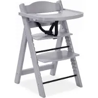 Buxibo Holz-Wachstumsstuhl für Kinder – Mit Essbrett – Verstellbarer Stuhl für Komfort & Design – Inkl. Kissen – 48x58x80 cm – Grau