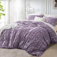 Sonstiges Bettwäsche Set 200x200 cm Lila Boho Getuftet Geometrisch Wendebettbezug Microfaser 2 Kissenbezüge 80x80 cm