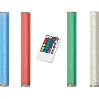 REALITY IMPORT LED Stehleuchte dimmbar mit Stoffschirm schmale Stehlampe Lichtsäule Farbwechsel