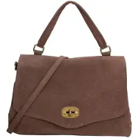 Gave Lux Handtasche für Damen, aus Wildleder und Leder, mit Drehgriff, hergestellt in Italien