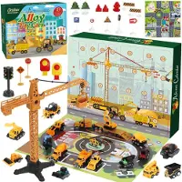 Sonstiges Adventskalender Kinder 2026 24 Tage Countdown Baufahrzeuge Metalllegierung Verkehrsszenenkarte Geschenk Jungen Mädchen