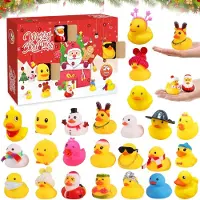 Merkloos Adventskalender 2024 – Adventskalender für Kinder – Lustige Mini-Enten – Gummienten – Festliche Dekoration – Zählfunktion – Weihnachtskalender