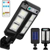 MasterLed Solar Wandleuchte Slim 54xLED – 6500K Kaltweiß – IP44 Schwarz – PIR Sensor Fernbedienung – Außenbeleuchtung