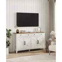 Vasagle Küchenschrank, Sideboard mit Schubladen, Aufbewahrungsschrank mit Türen, verstellbare Ablage, Landhausstil, für Wohnzimmer Küche Esszimmer