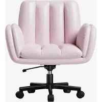 StarTech.com Ergonomischer Bürostuhl Schreibtischstuhl - Breite gepolsterte Sitzfläche - Klappbare Armlehnen - Höhenverstellbar - Kunstleder - Rosa