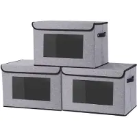 Merkloos Omgoods – Set aus 3 zusammenklappbaren Aufbewahrungsboxen mit Deckel
