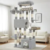 Merkloos Großer Kratzbaum für Katzen mit Hängematte und Plattformen
