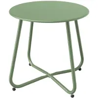 Merkloos Runde Beistelltisch Couchtisch Außen Garten Salbeigrün - 45x45 cm