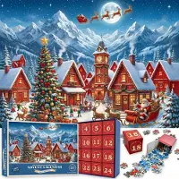 Sonstiges Adventskalender Puzzle Kinder 1008 Teile Weihnachtspuzzle 70 x 50 cm 24 Tage Countdown 24 Überraschungsboxen