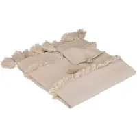 Merkloos Elzusha - Dekorative Tagesdecke 130x180 cm - Beige - Hergestellt aus recycelten Materialien