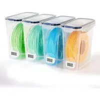 Merkloos Omgoods – Set aus 4 luftdichten Aufbewahrungsbehältern für Lebensmittel mit Thermohygrometer