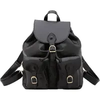 I Fratelli Firenze Damen Rucksack Echtleder Rindsleder Verstellbarer Kordelzug Braun Dark Brown B UNICA 37x30x13 cm 5547-Tmoro