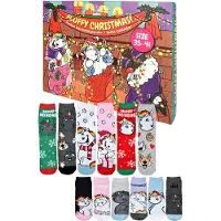 United labels Pummel & Friends Pummeleinhorn Adventskalender mit 12 Paar Socken Größe 35-41 für Damen Weihnachtskalender mit Sneakers und langen Socken