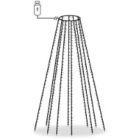 vidaXL LED Lichternetz Weihnachtsbaum Lichterkette Weihnachtsbeleuchtung mit 8 Lichteffekten für Innen und Außen USB Anschluss 5 m 5 W Blau 180 cm