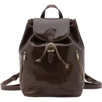 I Fratelli Firenze Damen Schultertasche aus echtem Rindleder mit Kordelzug und Reißverschlusstaschen
